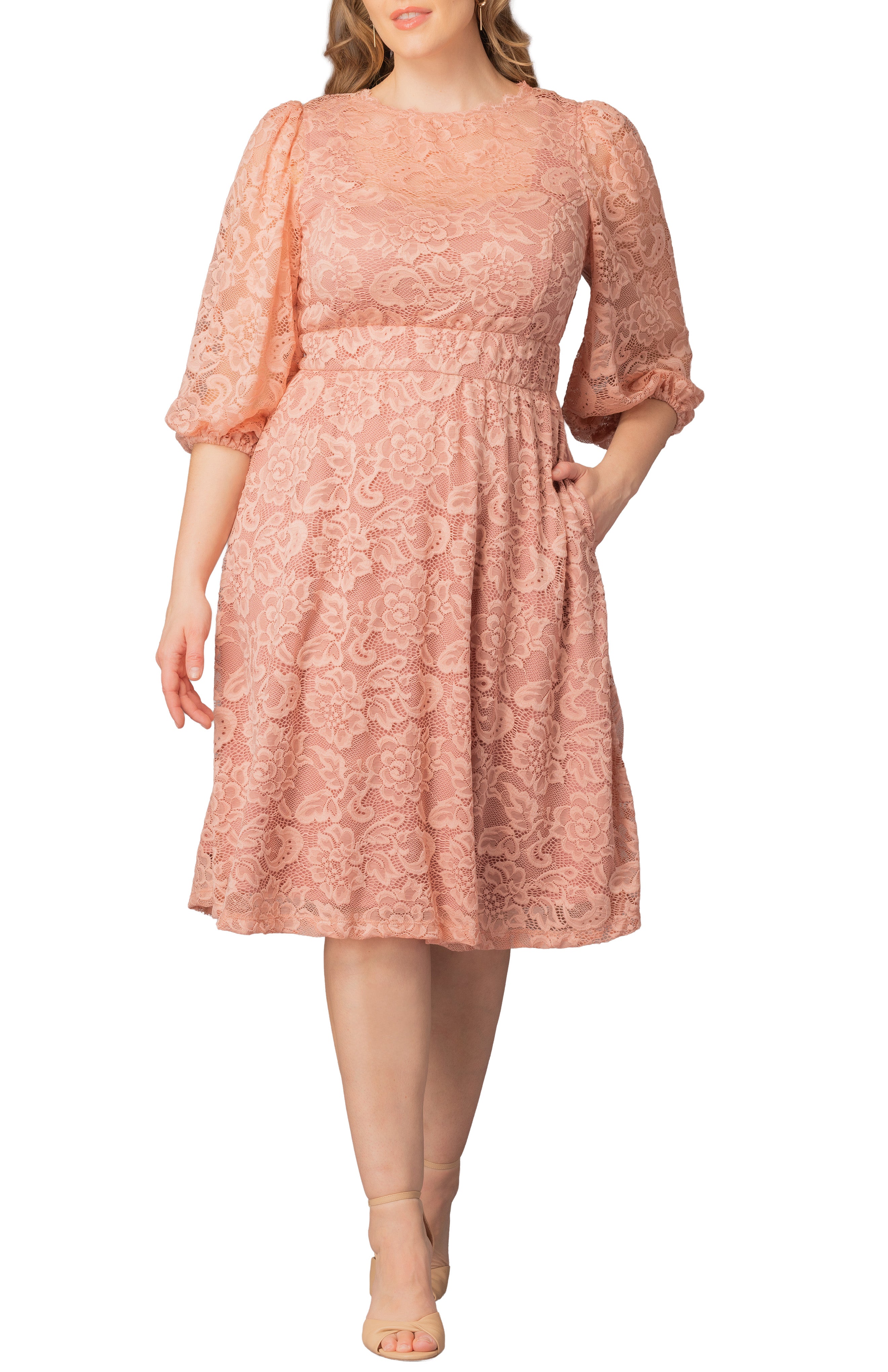 Kiyonna Plus Size Hepburn Lace Cocktail Dress Kiyonna Plus Size Hepburn Lace Cocktail Dress