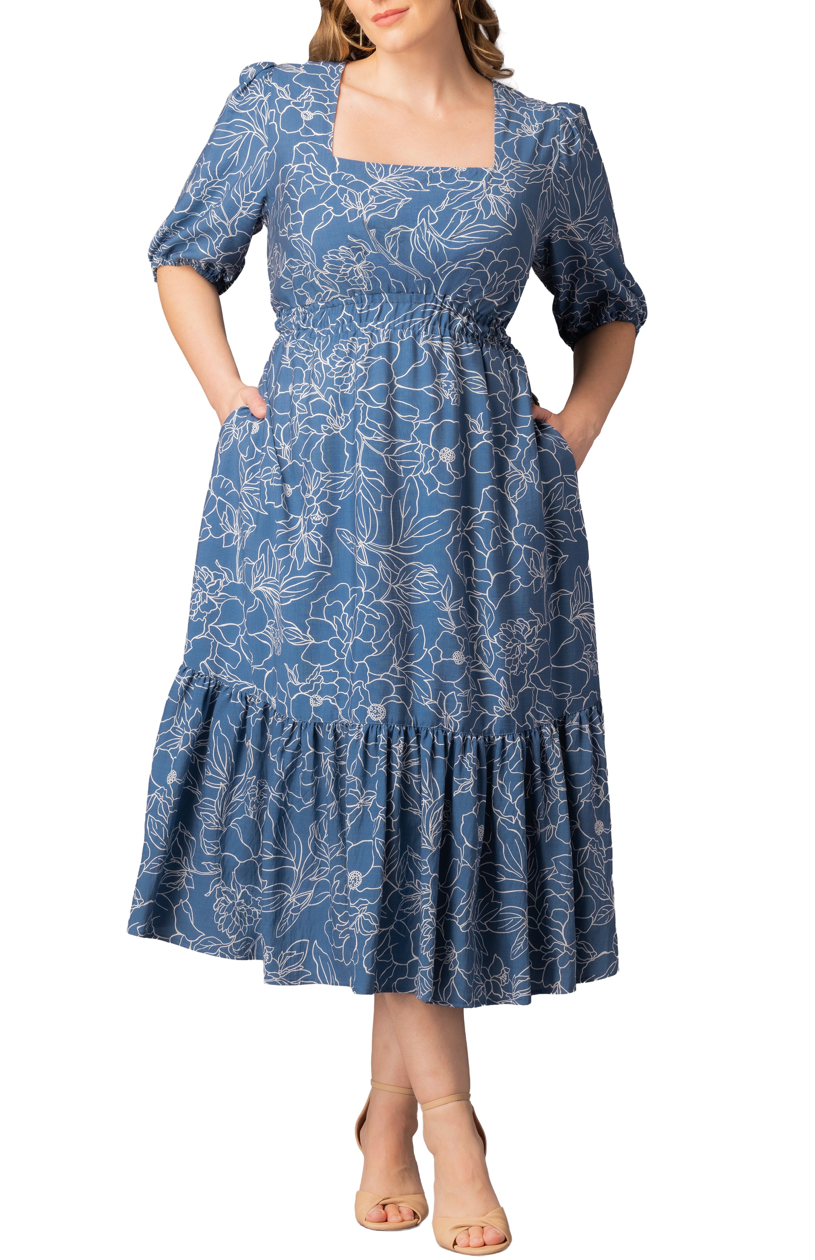 fitted lace wedding dress Shellie Square Neckline Halter Maxi Dress Ice Blue– Selfie Leslie