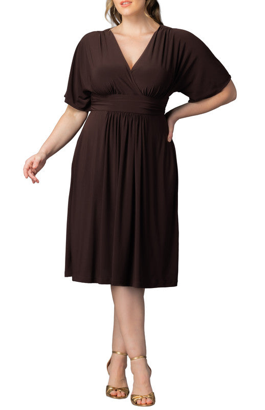brown midi dress plus size YOURS Plus Size Chocolate Brown Button Front Ribbed Tie Waist Midi Dress