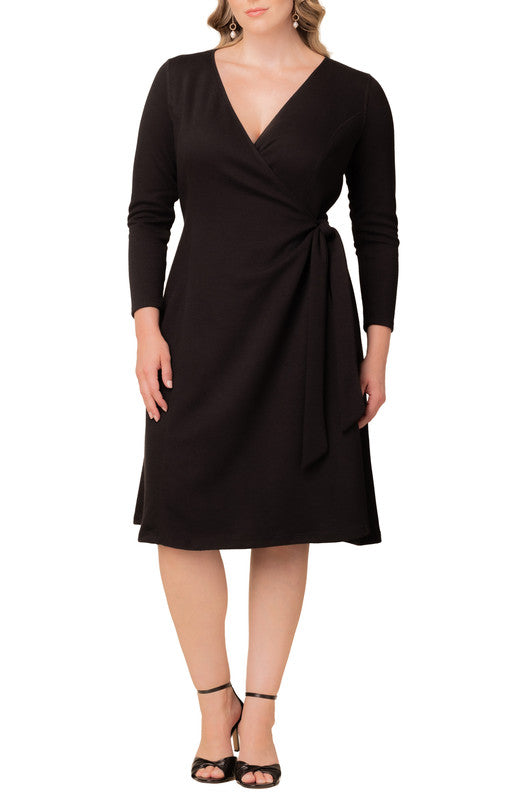 sweater knit wrap dress Pretty Lavish Beau wrap knit midaxi dress in charcoal