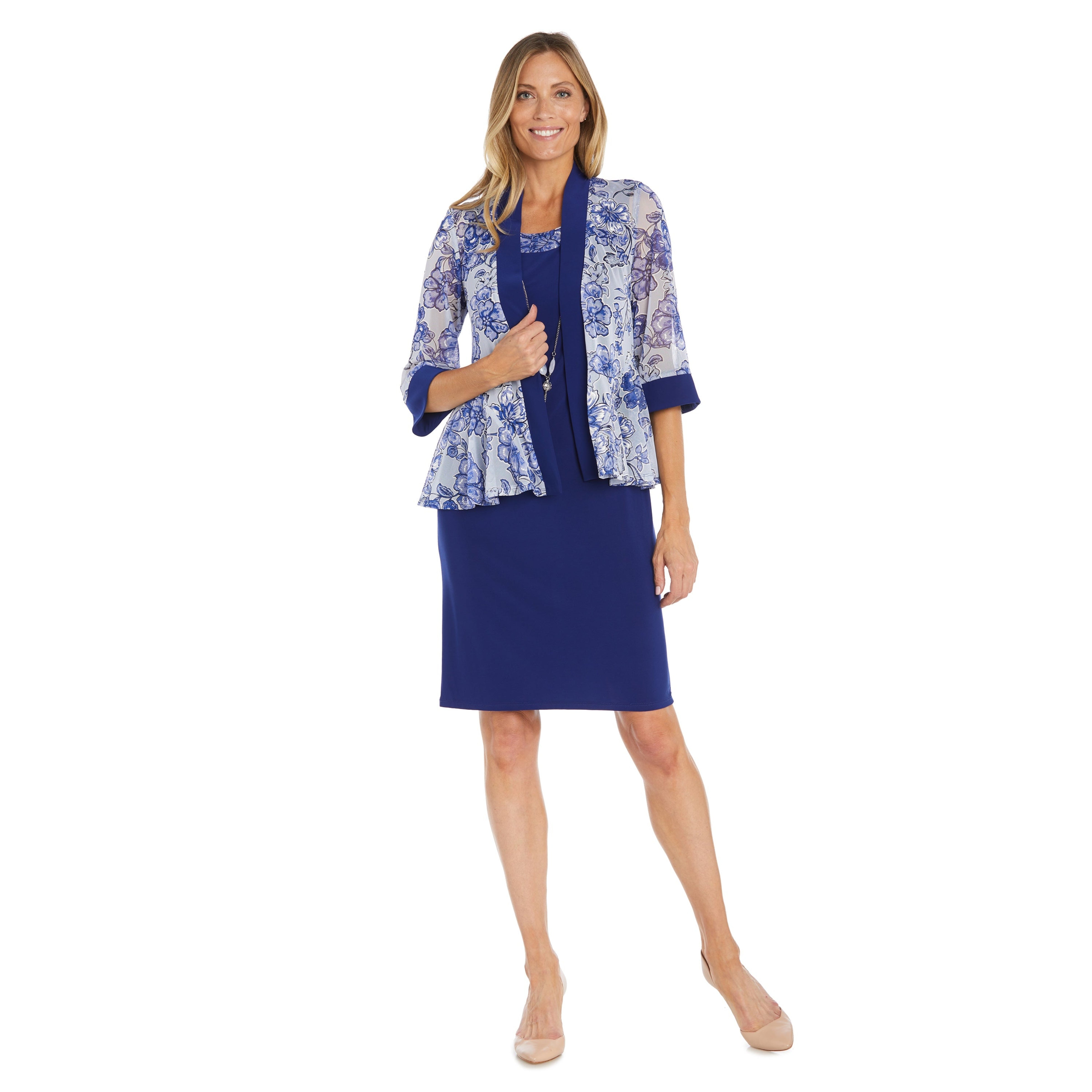 R&M Richards Women's Royal Blossom Elegant Jacket Dress, Size: US 12 R&M Richards Women's Royal Blossom Elegant Jacket Dress, Size: US 12