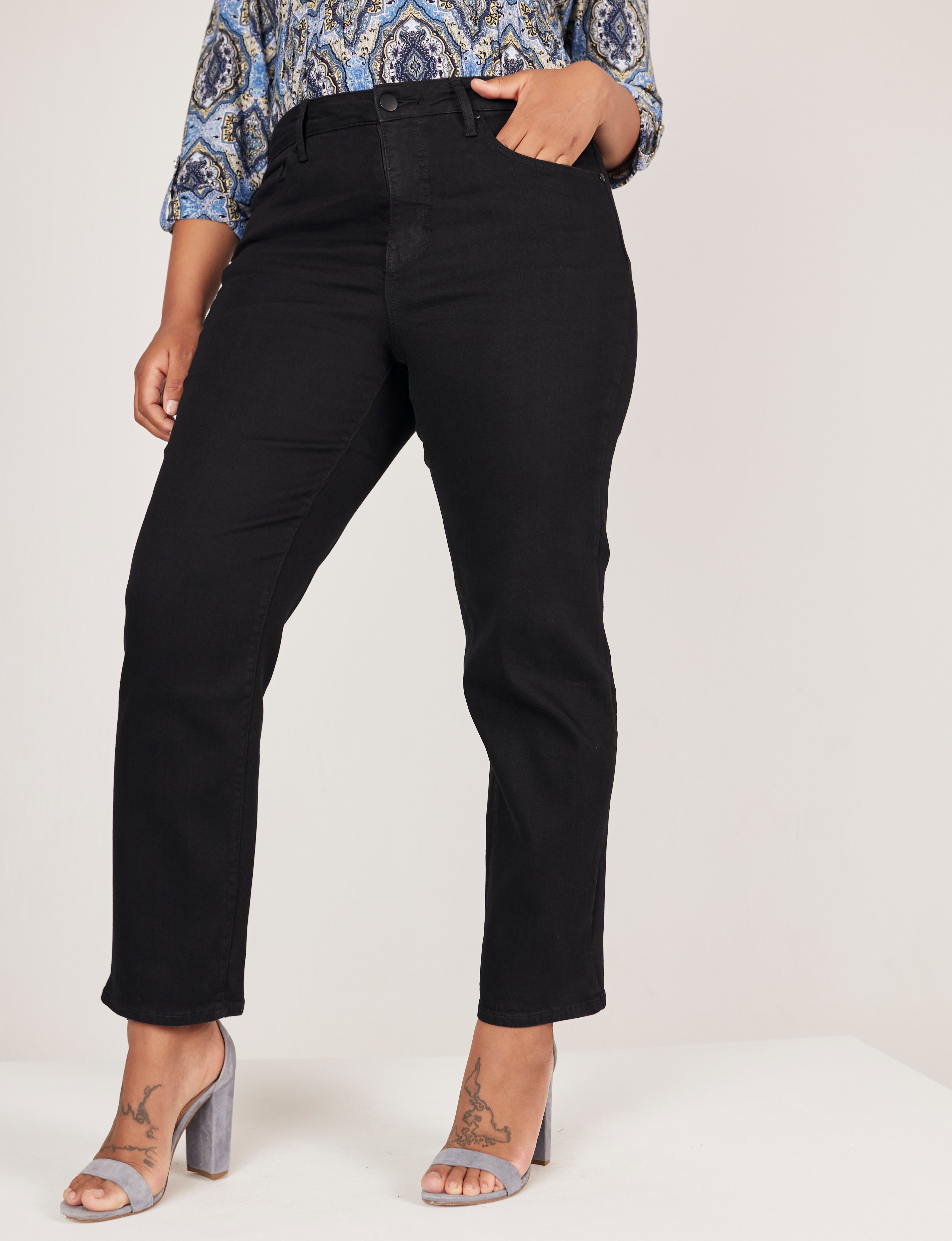 Westport Signature Black Straight Leg Jeans Plus – Dressbarn