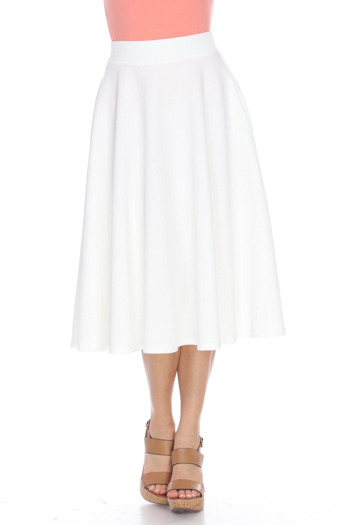Flared Midi Skirt with Pockets Large / Navy Flared Midi Skirt with Pockets Large / Navy