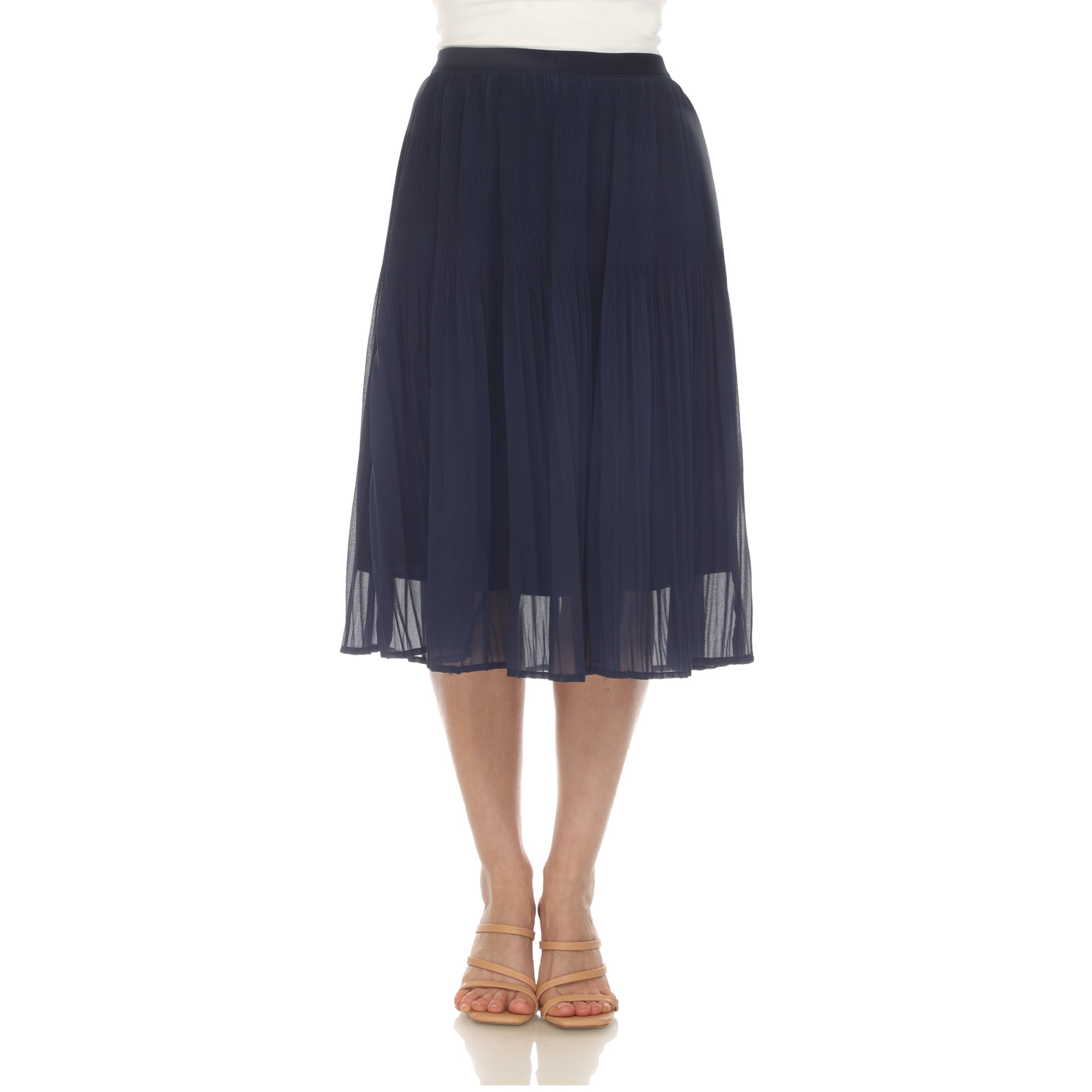 Pleated Midi Womens Pleated Chiffon Skirt Black Pleated Chiffon