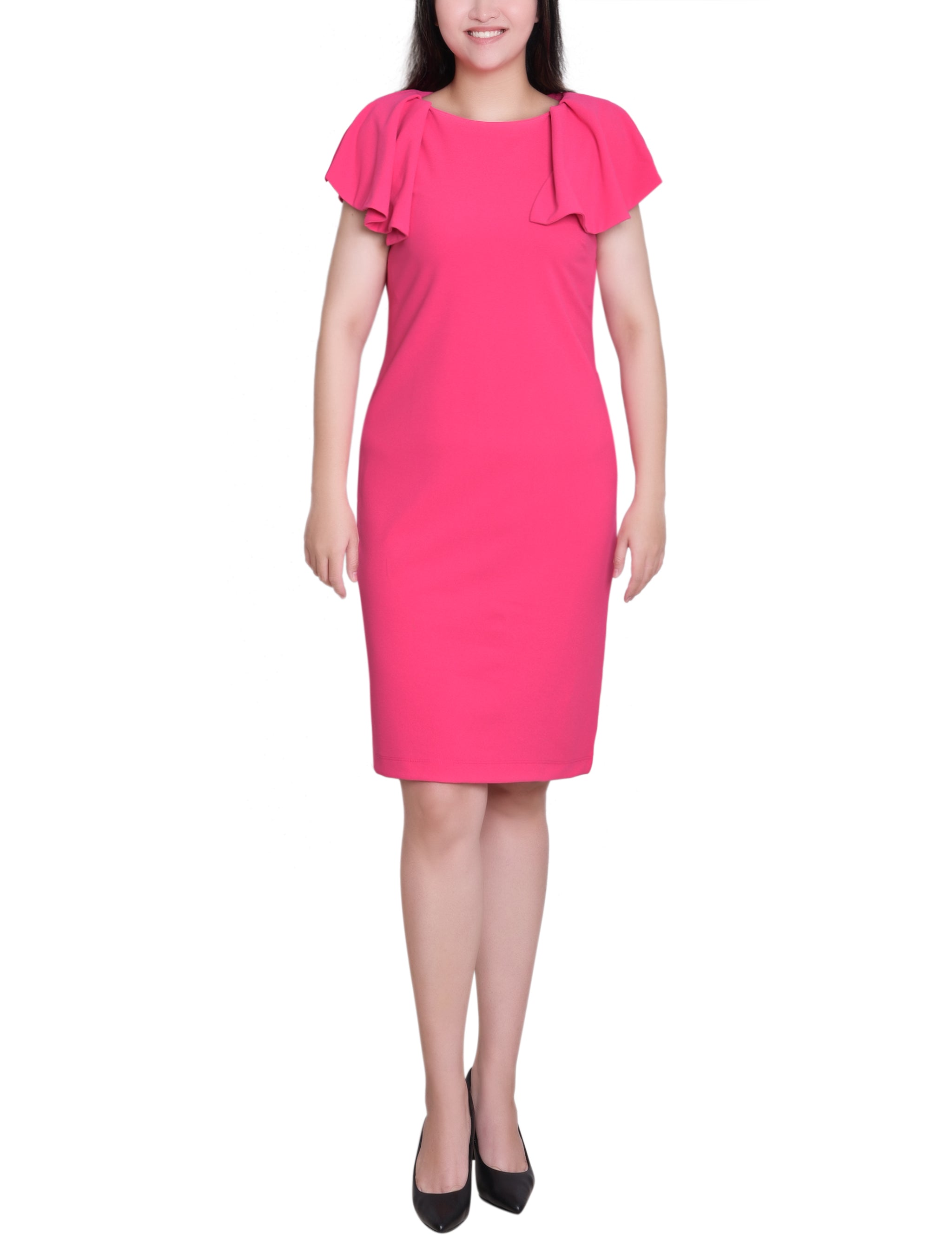 Havana Pink Flutter Sleeve Sheath Dress Dressbarn Havana Pink Flutter Sleeve Sheath Dress Dressbarn