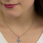 Air Blue Opal Mini Cross Pendant Necklace - DressbarnNecklaces