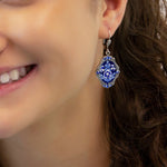 Blue & White Enamel Garden Earrings - DressbarnEarrings