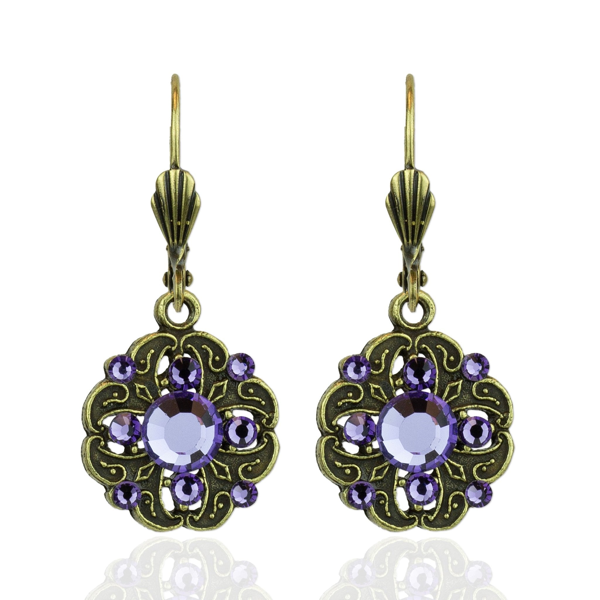 Classic Floral Finding Lavender Drop Earrings - DressbarnEarrings