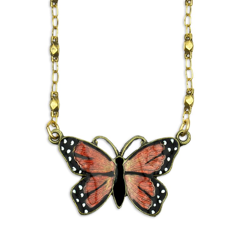 Classic Monarch Butterfly Pendant Necklace - DressbarnNecklaces