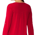 Dressbarn Women's Roz & Ali Zip Front Knit Top - Misses - DressbarnApparel