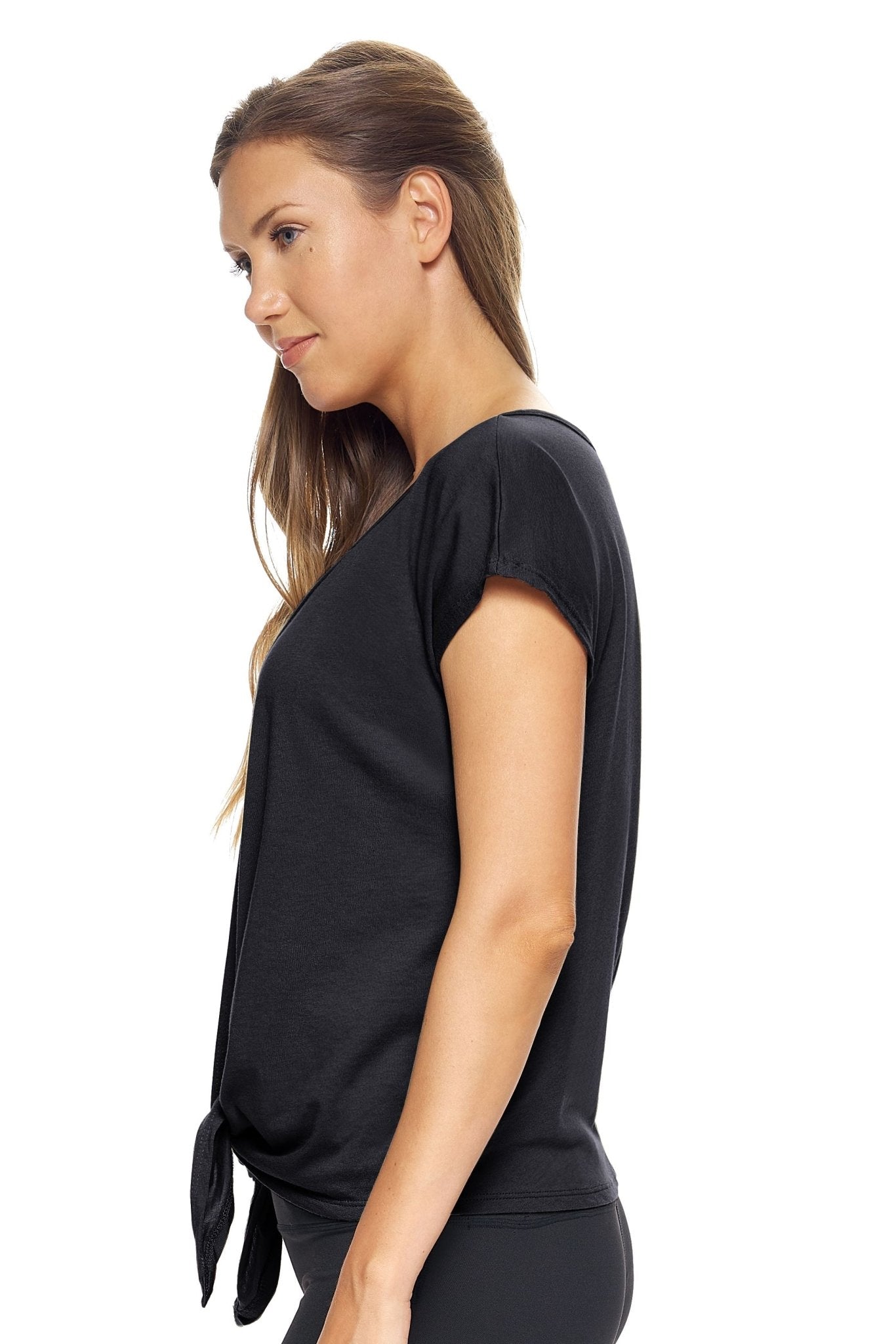 Expert Brand MoCA Plant Based Split Front Tie T-Shirt - DressbarnActivewear