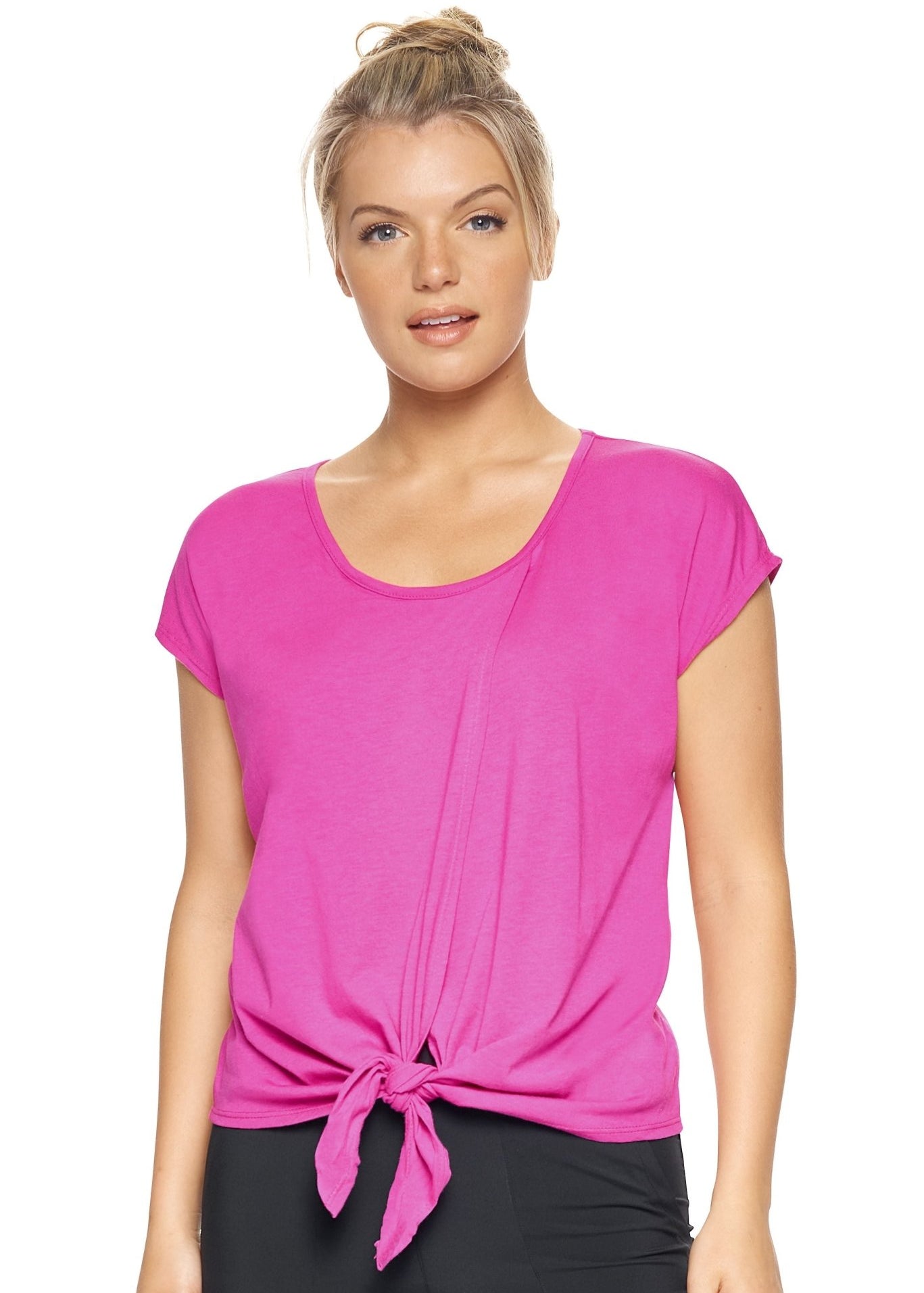 Expert Brand MoCA Plant Based Split Front Tie T-Shirt - Plus - DressbarnActivewear