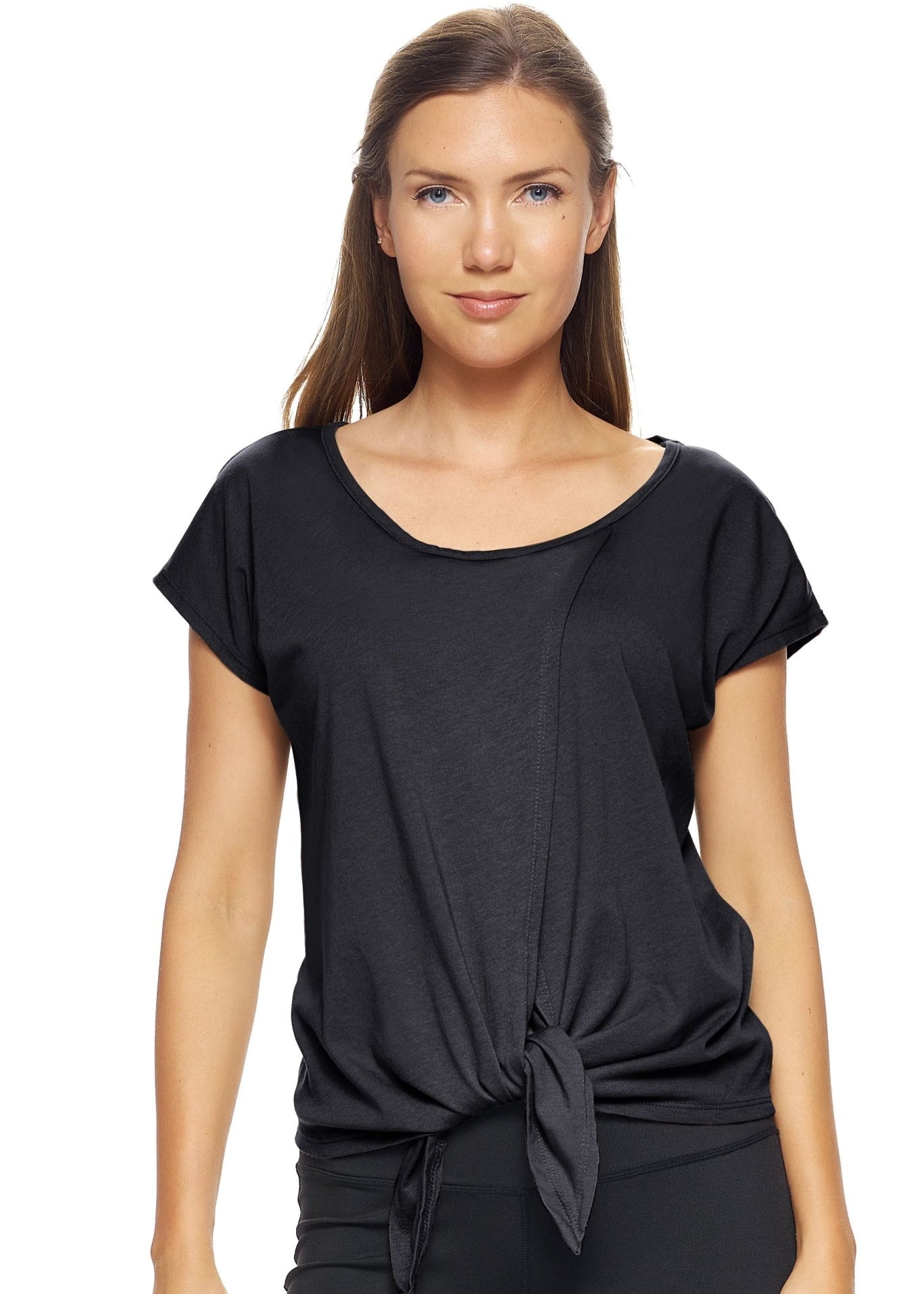 Expert Brand MoCA Plant Based Split Front Tie T-Shirt - Plus - DressbarnActivewear