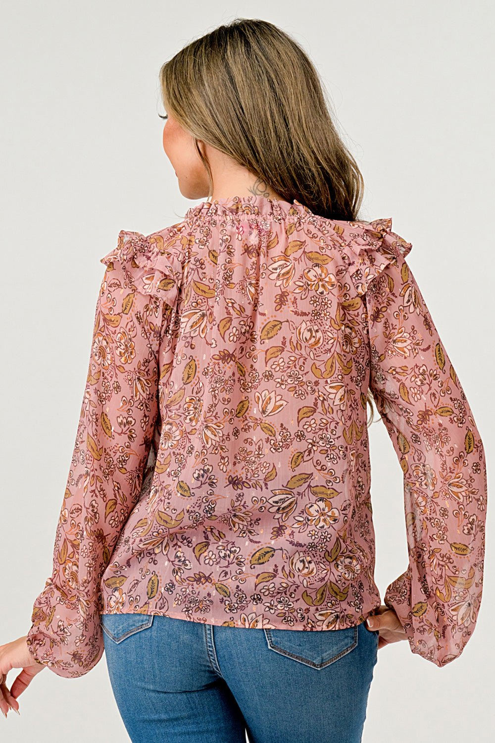 Floral Jana Long Sleeve Top - DressbarnShirts & Blouses