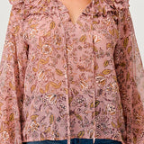 Floral Jana Long Sleeve Top - DressbarnShirts & Blouses