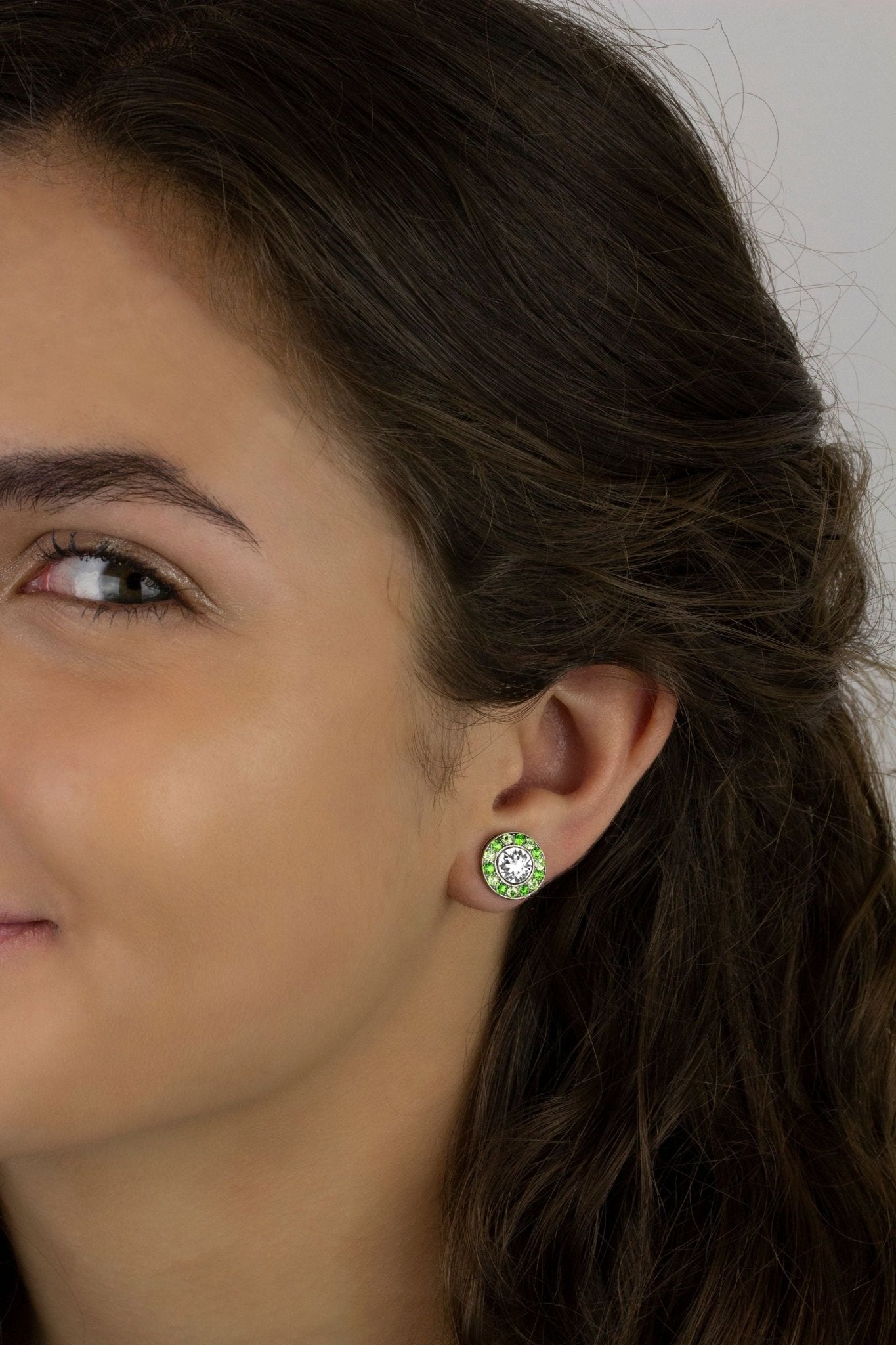 Green Hues Halo Stud Earrings - DressbarnEarrings