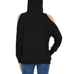 Long Sleeves Casual Knit Top with Hood and Cut out shoulders - DressbarnSweatshirts & Hoodies