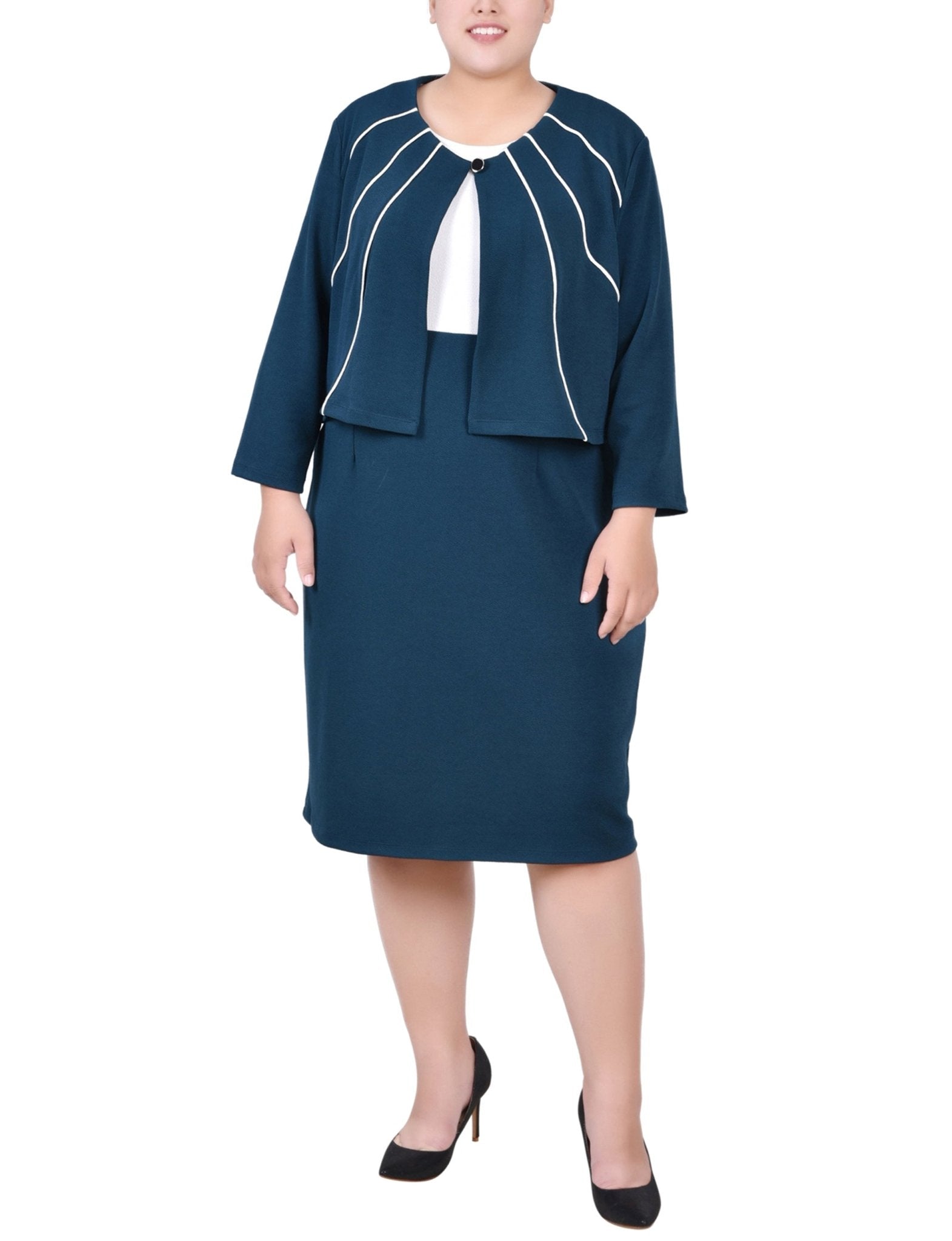 Mallard 2 Piece Colorblocked Dress Set - Plus Dressbarn Mallard 2 Piece Colorblocked Dress Set - Plus Dressbarn