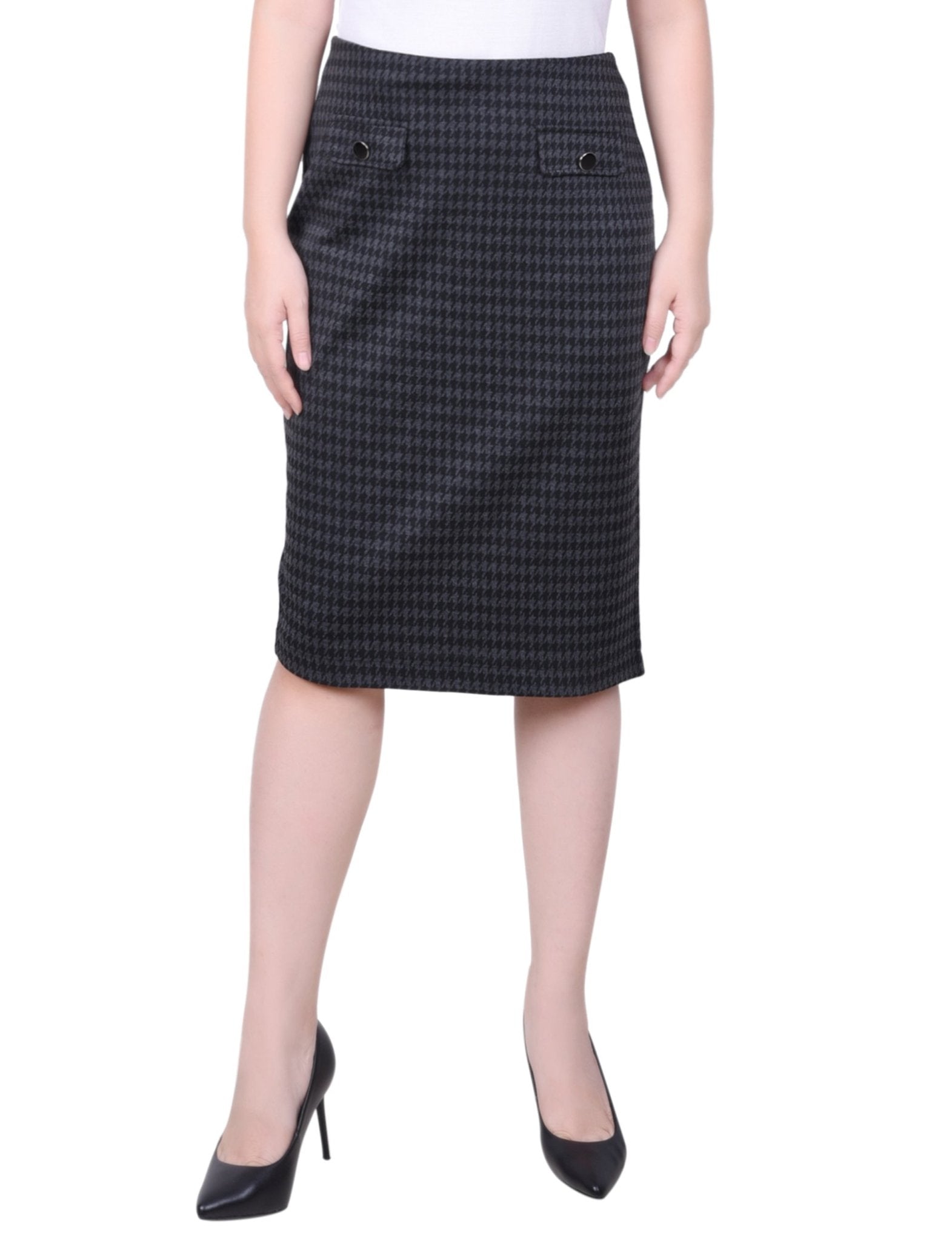 NY Collection Knee Length Double Knit Skirt - Petite - DressbarnSkirts