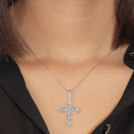 Open Lace Cross Pendant Necklace - DressbarnNecklaces