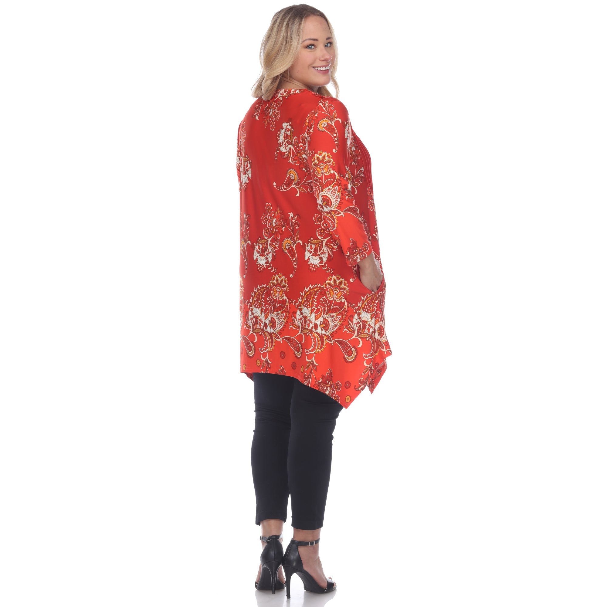 Paisley Scoop Neck Top with Pockets - Plus - DressbarnShirts & Blouses