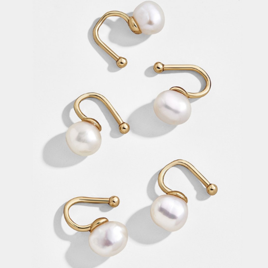 Pearl Drop Ear-Cuffs -Set of 2 - DressbarnJewelry Sets