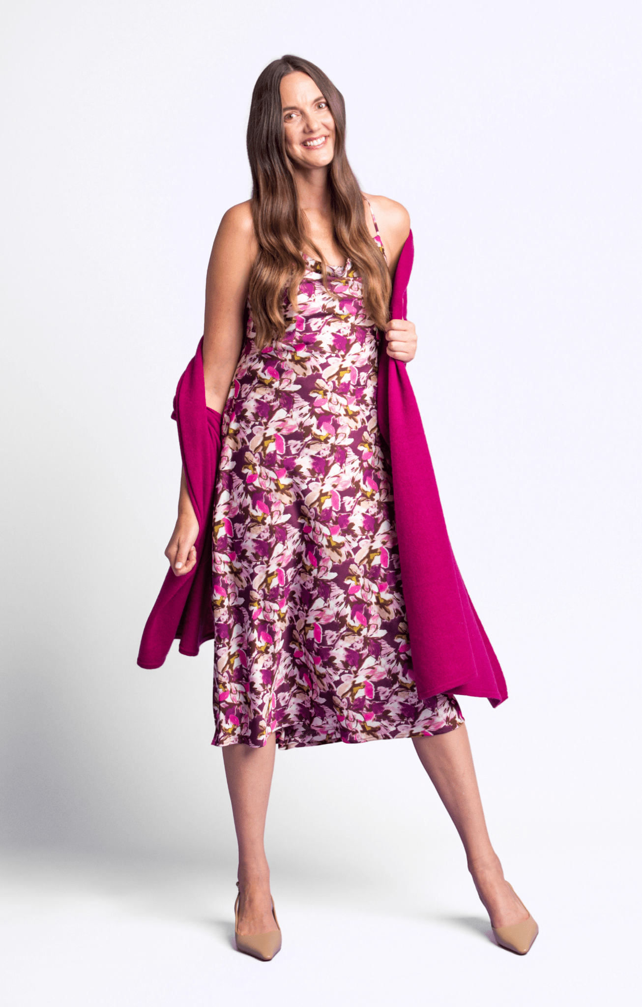 Plum Cowl Neck Midi Slip Dress – Dressbarn