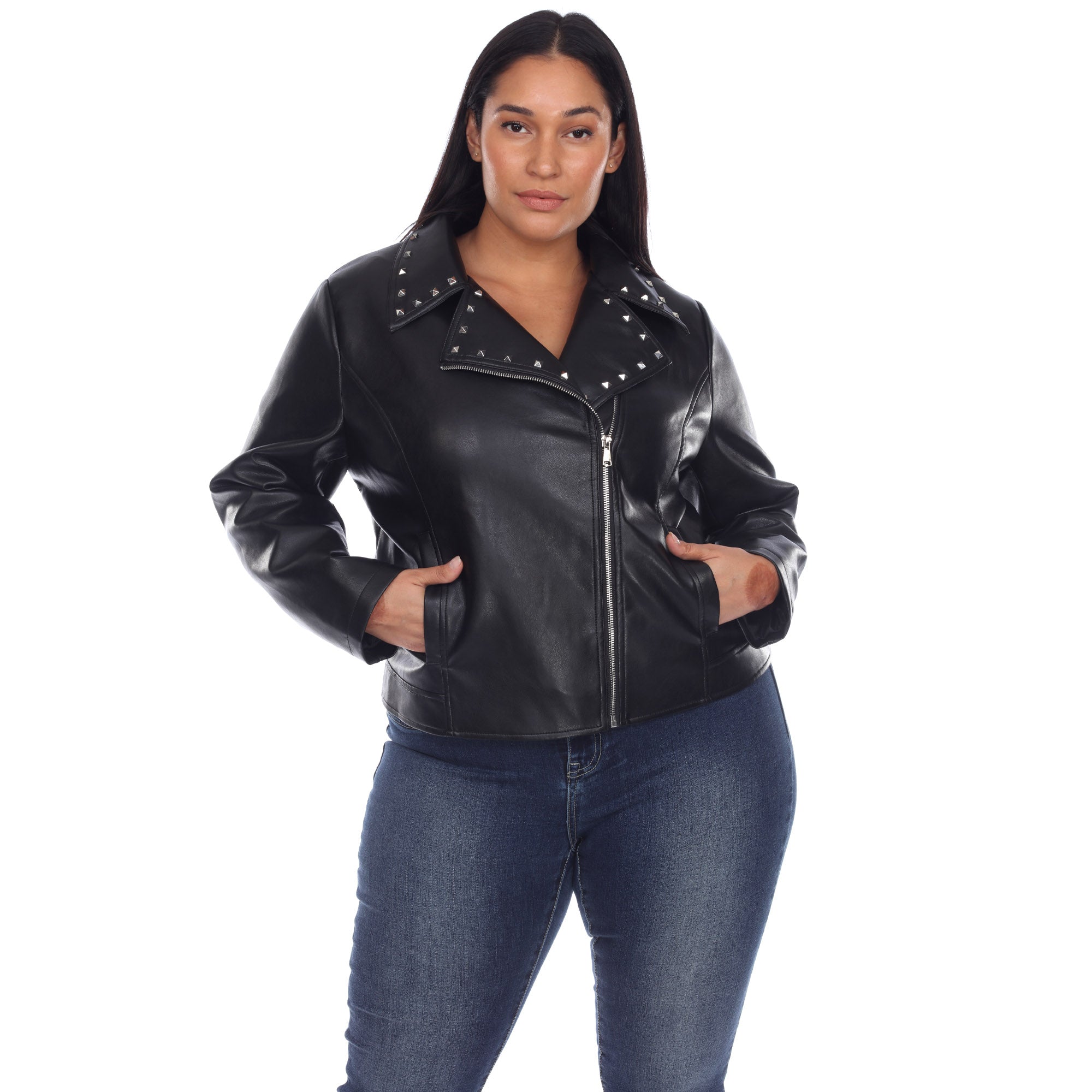 PU Faux Leather Jacket - Plus - DressbarnCoats & Jackets