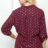 Sara Michelle 3Qtr Button Tab Slv Patch Pockets Collar Button Front Blouse - DressbarnShirts & Blouses