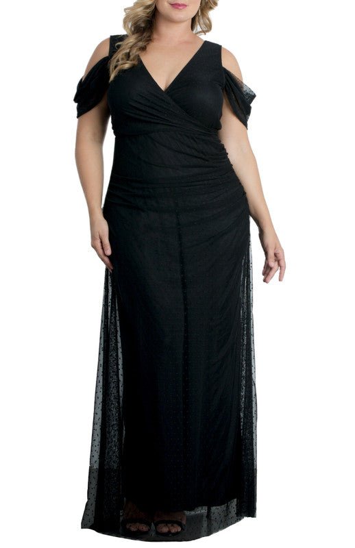 Seraphina Mesh Evening Gown - Plus Dressbarn Seraphina Mesh Evening Gown - Plus Dressbarn