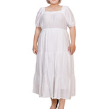 Short Sleeve Tiered Midi Dress - Plus - DressbarnDresses