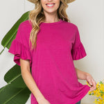 Soft Ruffle Sleeve Top - DressbarnShirts & Blouses