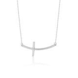 The Rachel Curved-Sideways Cross Necklace - DressbarnNecklaces