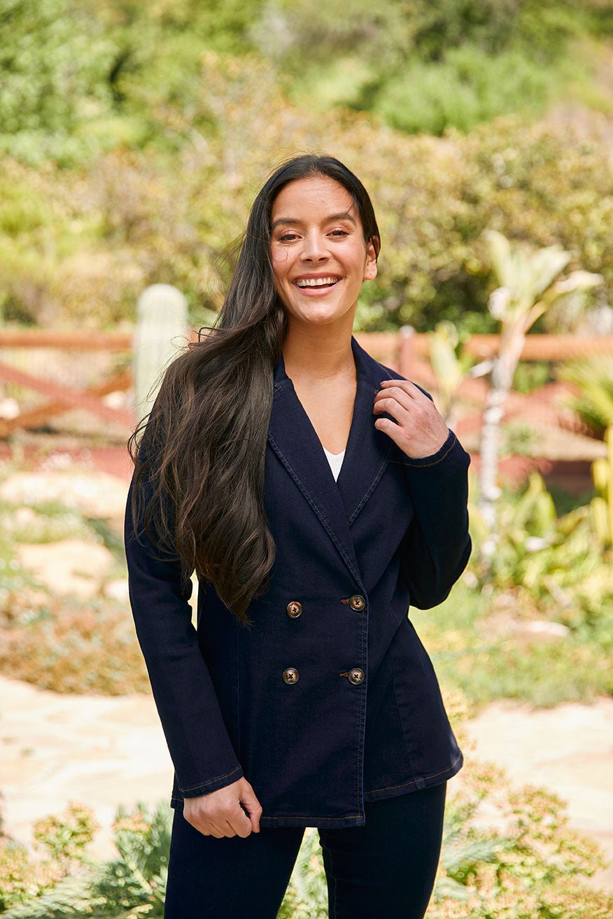 Westport Double Breasted Denim Blazer Dark Blue / XXL Westport Double Breasted Denim Blazer Dark Blue / XXL