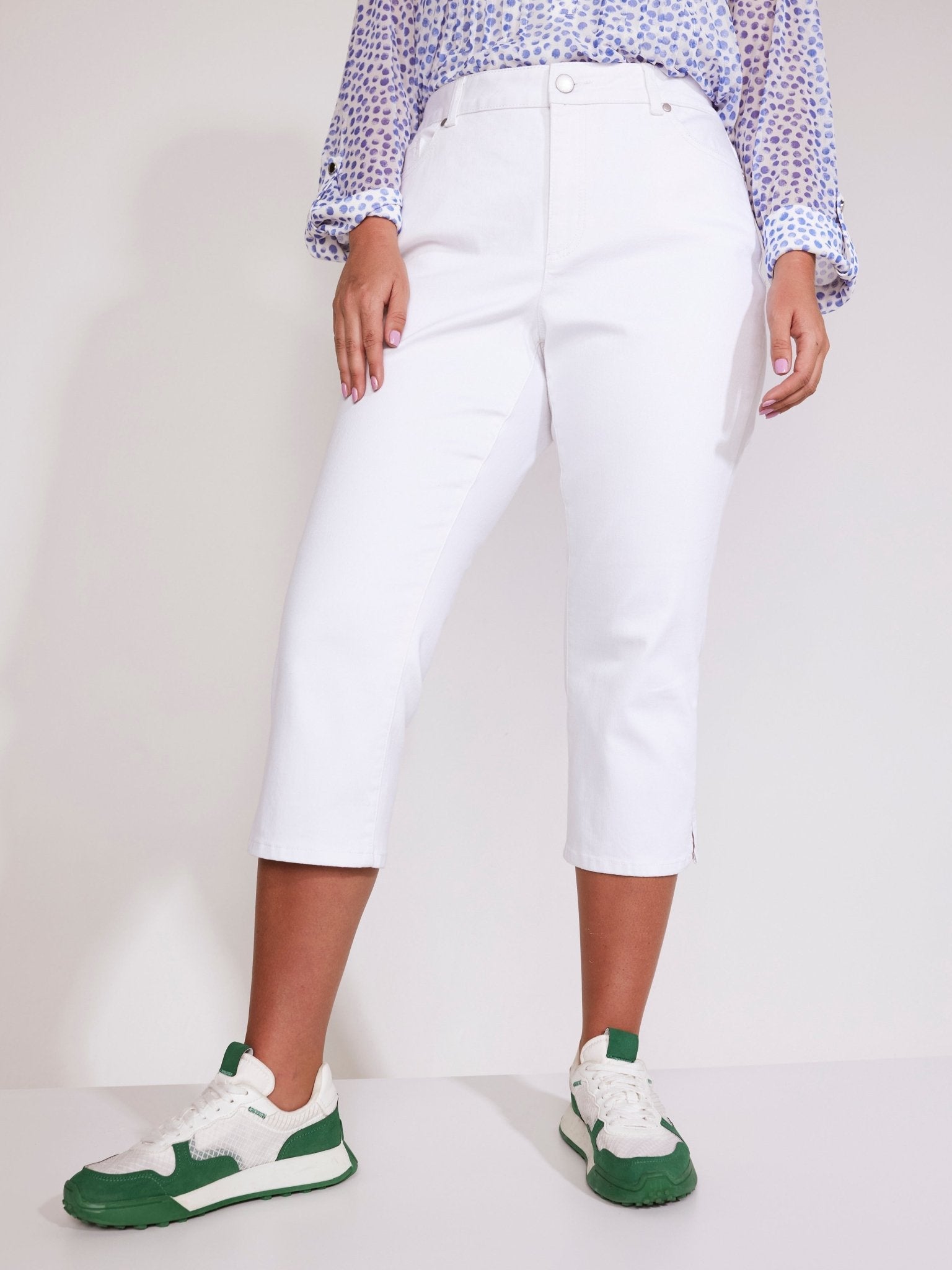 white dress capris plus size Women's 21" Yoga Pants - Professional Work Capris day to day living Cotton Capris White Capri Dress