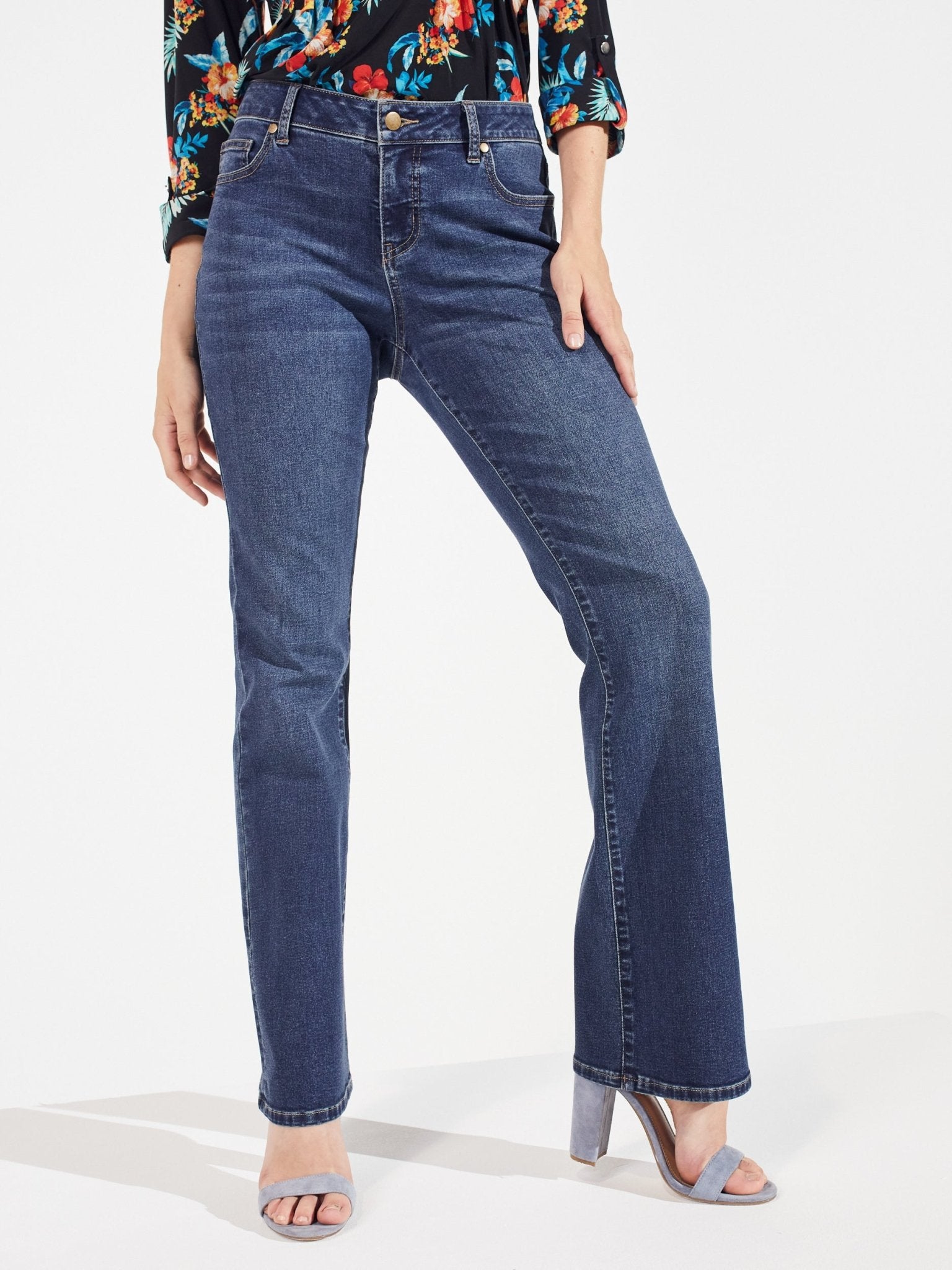 Westport Signature Mid-Rise Bootcut Jeans - Petite - DressbarnClothing