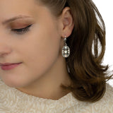 White Opal Filigree Oval Drop Earrings - DressbarnEarrings