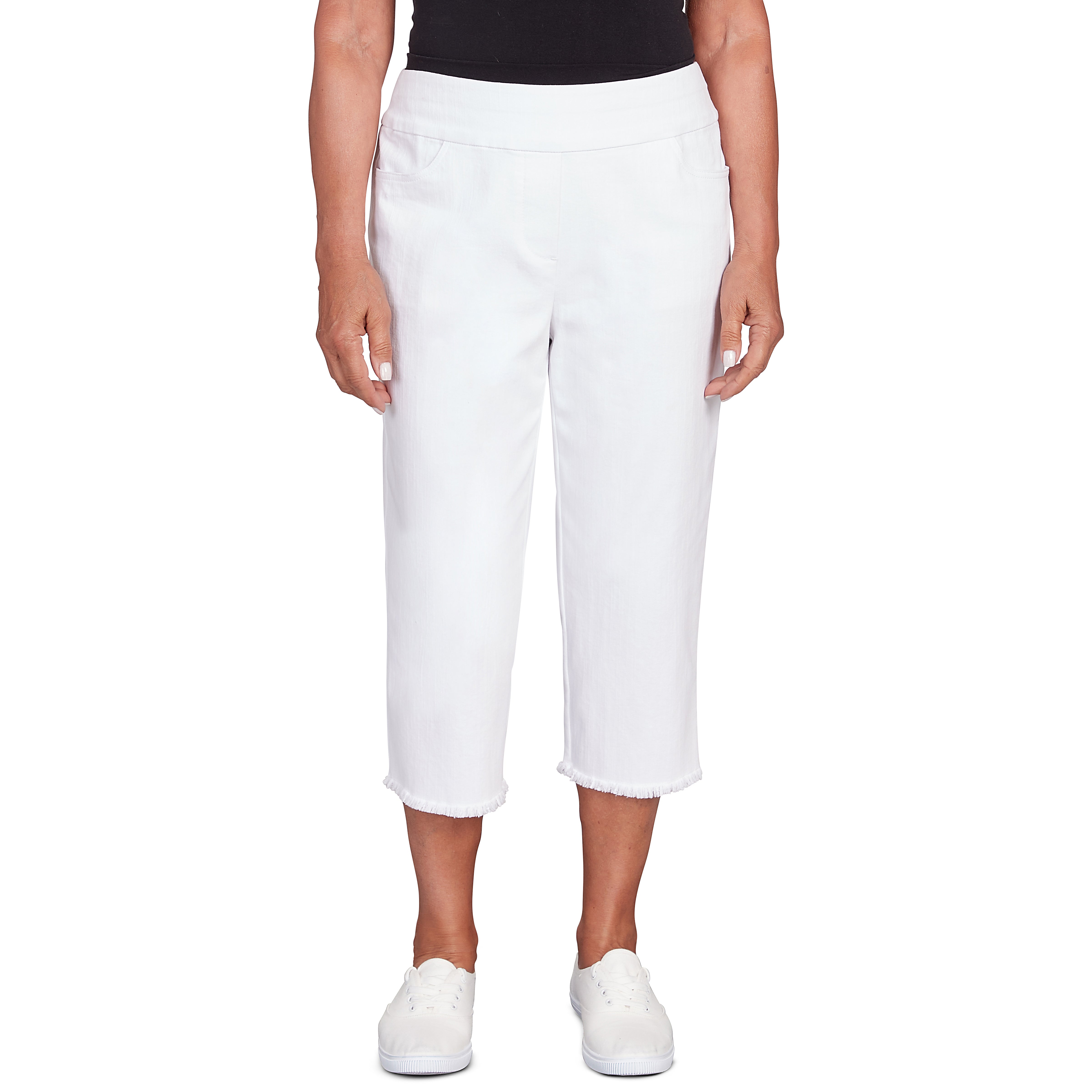 Alfred Dunner Super Stretch Denim Fringe Capri Pant