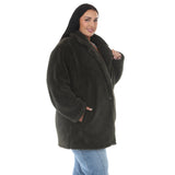 Plus Size Long Plush Button-Front Coat