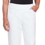 Alfred Dunner Super Stretch Denim Fringe Capri Pant- Petite