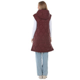 Women's Hooded Quilted Longline Puffer Vest