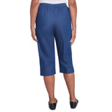Alfred Dunner Women's Relaxed Fit Denim Capri- Petite