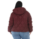 Plus Size Hooded Quilted Puffer Coat
