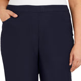 Alfred Dunner Plus Classic Allure Fit Proportioned Pant with Elastic Comfort Waistband Average Length