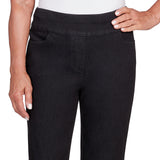 Alfred Dunner Super Stretch Denim Fringe Capri Pant- Petite
