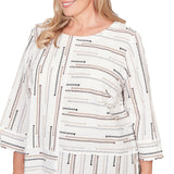 Alfred Dunner Spliced Jacquard Stripe Top - Plus