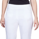 Alfred Dunner Petite Classic Allure Fit Proportioned Pant with Elastic Comfort Waistband Short Length