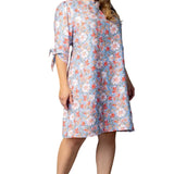 Manhattan Shift Dress - Sky Blue Blooms - Plus