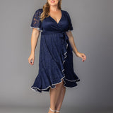 Palermo Lace Faux Wrap Dress - Plus