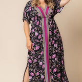 Wanderlust Border Print Maxi Dress - Plus